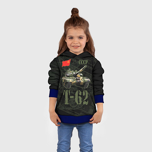 Детская толстовка Танк Т-62 советский средний танк / 3D-Синий – фото 4