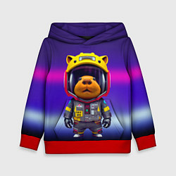 Толстовка-худи детская Baby capybara - cyberpunk, цвет: 3D-красный