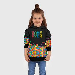 Толстовка-худи детская Game over, цвет: 3D-черный — фото 2