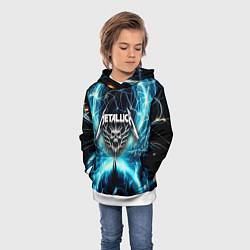 Толстовка-худи детская Neon glow - Metallica, цвет: 3D-белый — фото 2