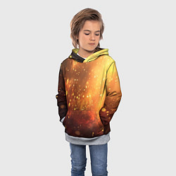 Толстовка-худи детская Золотая блестящая текстура, цвет: 3D-меланж — фото 2