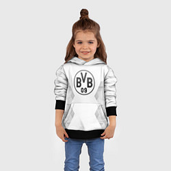 Толстовка-худи детская Borussia white poly, цвет: 3D-черный — фото 2