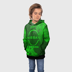 Толстовка-худи детская Nissan - green gradient, цвет: 3D-черный — фото 2
