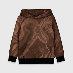 Толстовка-худи детская Коричневый абстракция в точку, цвет: 3D-черный