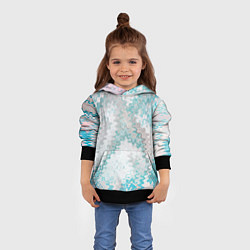 Толстовка-худи детская Серо-бирюзовый абстрактный, цвет: 3D-черный — фото 2