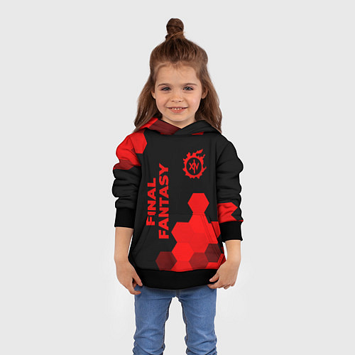 Детская толстовка Final Fantasy - red gradient вертикально / 3D-Черный – фото 4