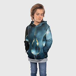 Толстовка-худи детская Люди в каплях, цвет: 3D-меланж — фото 2