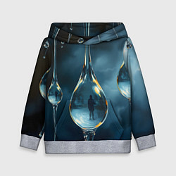 Толстовка-худи детская Люди в каплях, цвет: 3D-меланж