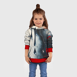 Толстовка-худи детская Сюрреалистичная абстракция с каплями, цвет: 3D-красный — фото 2