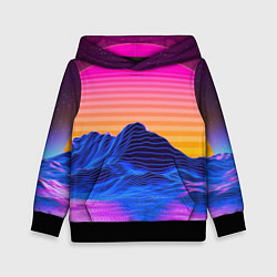 Толстовка-худи детская Неоновый закат, цвет: 3D-черный