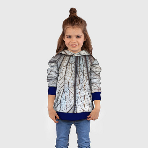Детская толстовка Прожилки растения / 3D-Синий – фото 4
