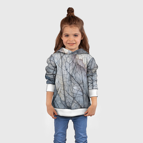 Детская толстовка Прожилки листьев / 3D-Белый – фото 4