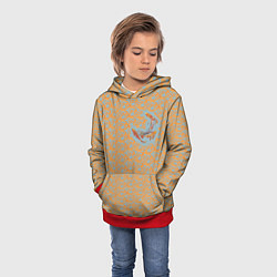 Толстовка-худи детская Карпы кои рыба, цвет: 3D-красный — фото 2