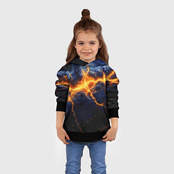 Толстовка-худи детская Молнии в разбитом небе, цвет: 3D-черный — фото 2