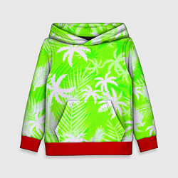 Толстовка-худи детская Кислотные тропики, цвет: 3D-красный
