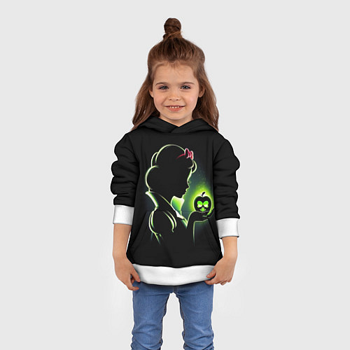 Детская толстовка Белоснежка и яблоко - силуэт крупно / 3D-Белый – фото 4