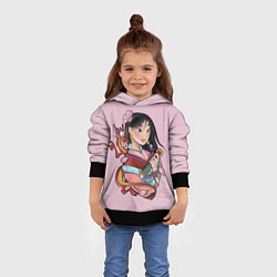 Толстовка-худи детская Красивая Мулан и Мушу - big pictures, цвет: 3D-черный — фото 2