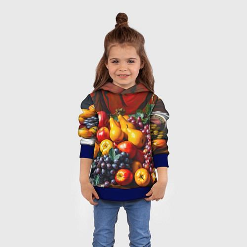 Детская толстовка Фруктовый натюрморт / 3D-Синий – фото 4