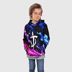 Толстовка-худи детская Doom flame neon, цвет: 3D-меланж — фото 2