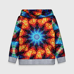 Толстовка-худи детская Фрактальная узорная абстракция, цвет: 3D-меланж