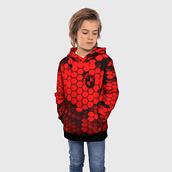 Толстовка-худи детская BMW карбоновая абстракция, цвет: 3D-черный — фото 2