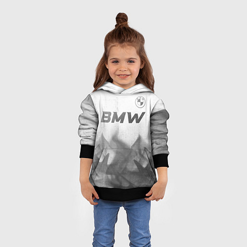 Детская толстовка BMW - white gradient посередине / 3D-Черный – фото 4