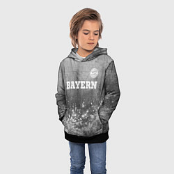 Толстовка-худи детская Bayern - grey gradient посередине, цвет: 3D-черный — фото 2