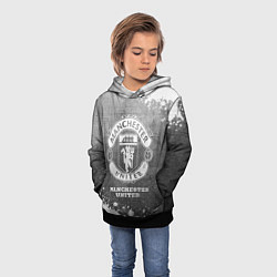 Толстовка-худи детская Manchester United - grey gradient, цвет: 3D-черный — фото 2