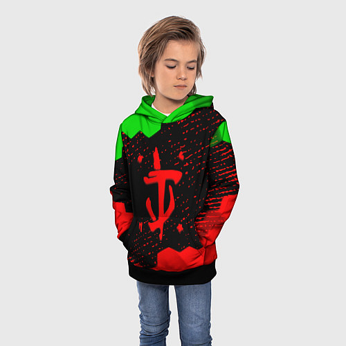 Детская толстовка Doom лого соты текстура / 3D-Черный – фото 3