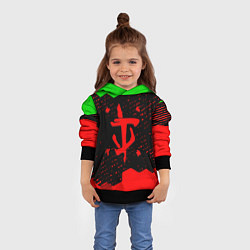 Толстовка-худи детская Doom лого соты текстура, цвет: 3D-черный — фото 2