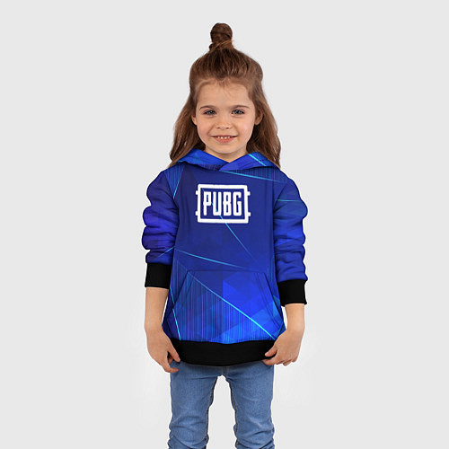 Детская толстовка PUBG blue poly / 3D-Черный – фото 4