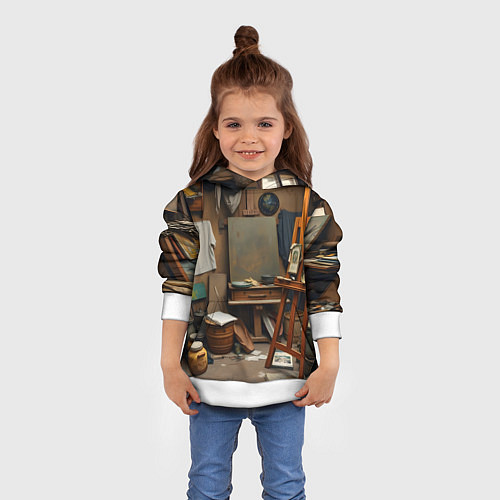 Детская толстовка Мастерская художника / 3D-Белый – фото 4