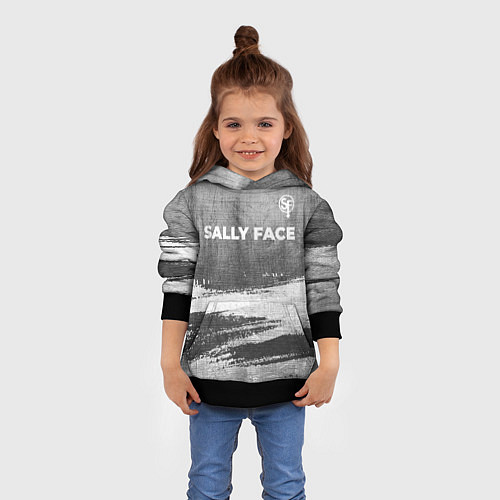 Детская толстовка Sally Face - grey gradient посередине / 3D-Черный – фото 4