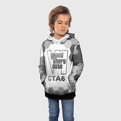 Толстовка-худи детская GTA6 - white gradient, цвет: 3D-черный — фото 2