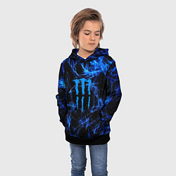 Толстовка-худи детская Monster energy искры дымы, цвет: 3D-черный — фото 2