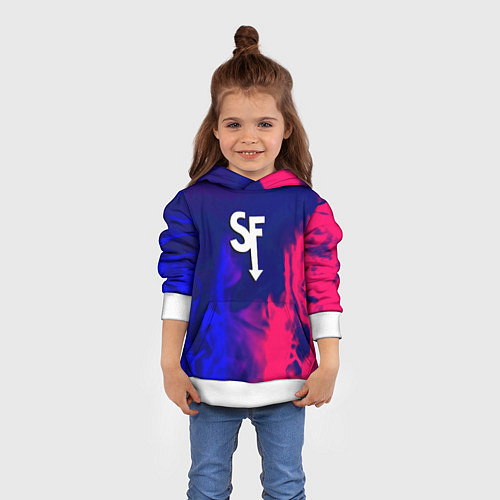 Детская толстовка Sally face neon flame / 3D-Белый – фото 4