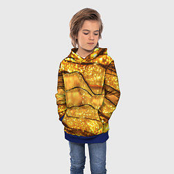 Толстовка-худи детская Золотая текстура с блестками, цвет: 3D-синий — фото 2