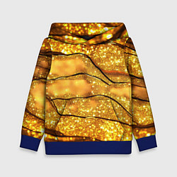 Толстовка-худи детская Золотая текстура с блестками, цвет: 3D-синий