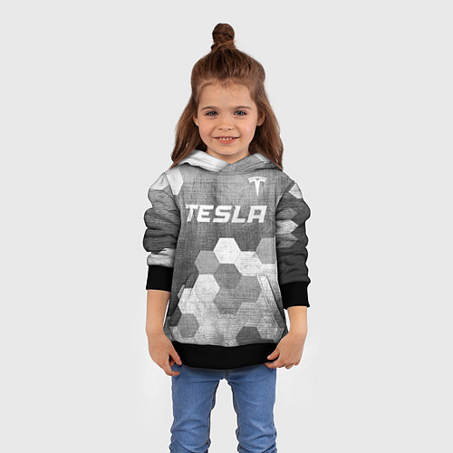 Детская толстовка Tesla - grey gradient посередине / 3D-Черный – фото 4