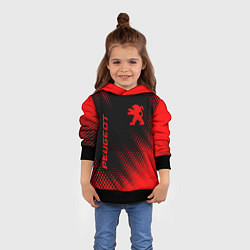Толстовка-худи детская Peugeot - red gradient вертикально, цвет: 3D-черный — фото 2