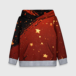 Толстовка-худи детская Золотые звездочки на коричневой текстуре, цвет: 3D-меланж