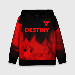 Толстовка-худи детская Destiny - red gradient посередине, цвет: 3D-черный