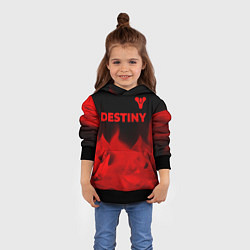 Толстовка-худи детская Destiny - red gradient посередине, цвет: 3D-черный — фото 2