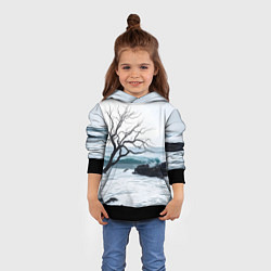 Толстовка-худи детская Дерево в море, цвет: 3D-черный — фото 2