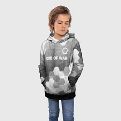 Толстовка-худи детская God of War - grey gradient посередине, цвет: 3D-черный — фото 2
