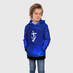 Толстовка-худи детская Doom blue poly, цвет: 3D-черный — фото 2