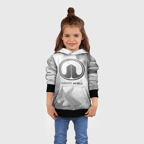 Детская толстовка Great Wall - white gradient / 3D-Черный – фото 4