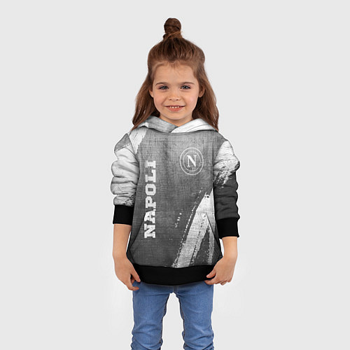Детская толстовка Napoli - grey gradient вертикально / 3D-Черный – фото 4