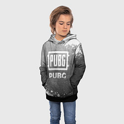 Толстовка-худи детская PUBG - grey gradient, цвет: 3D-черный — фото 2