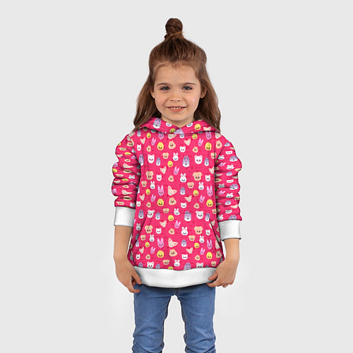 Детская толстовка Skzoo pattern pink / 3D-Белый – фото 4